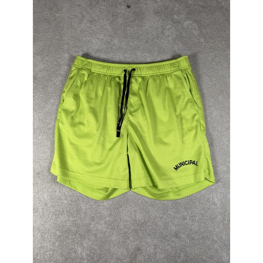 Municipal Sport Mesh Field Day Shorts Mens Large Neon Lime 7" Athletic Shorts